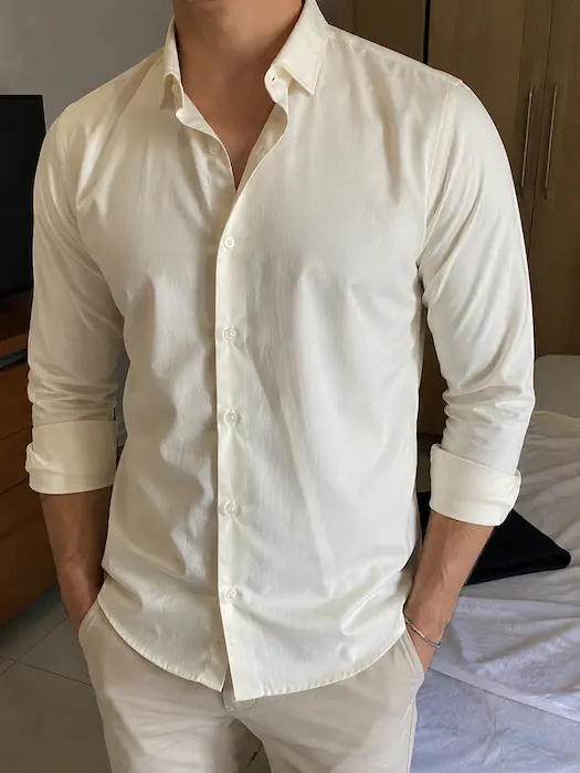 Camisa básica masculina dobrada, molde Nível 1